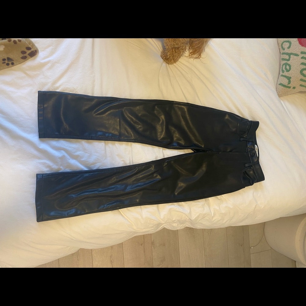 Abercrombie & Fitch Vegan Leather 90s straight pants